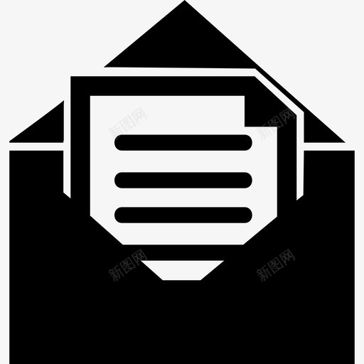 电子邮件打开界面标志打开的信封背面有一个字母数据图标svg_新图网 https://ixintu.com 数据图标 电子邮件打开界面标志打开的信封背面有一个字母