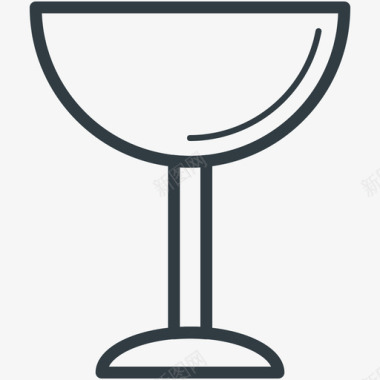 酒杯食物线图标图标
