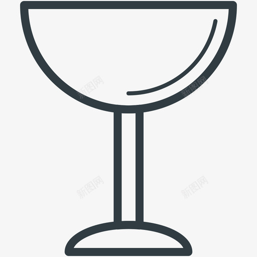 酒杯食物线图标svg_新图网 https://ixintu.com 酒杯 食物矢量线图标