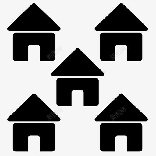 房子住所屋顶图标svg_新图网 https://ixintu.com 住所 你的 头 屋顶 建筑 房子 门