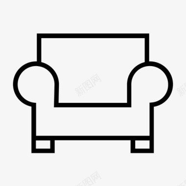 沙发长椅休息图标图标