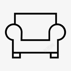 装饰软垫沙发长椅休息图标高清图片