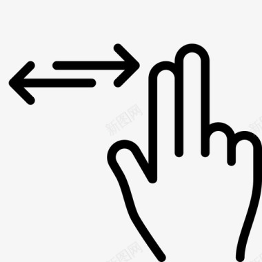 两个手指水平滑动针点镜头图标图标