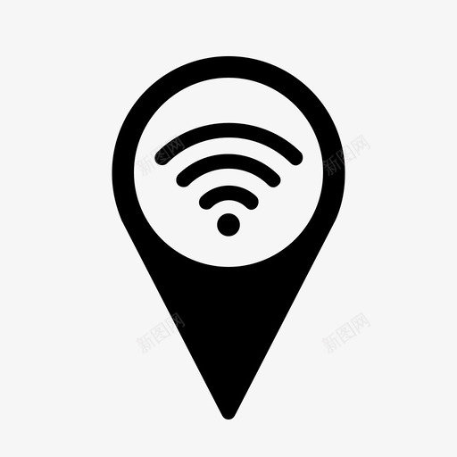 wifi热点技术指针图标svg_新图网 https://ixintu.com wifi热点 互联网 位置 免费wifi区域 地图 地图指针标记图标 技术 指针 浏览器 良好连接 计算机