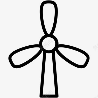 风车风力发电机圆形图标图标