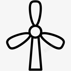 事业线风车风力发电机圆形图标高清图片