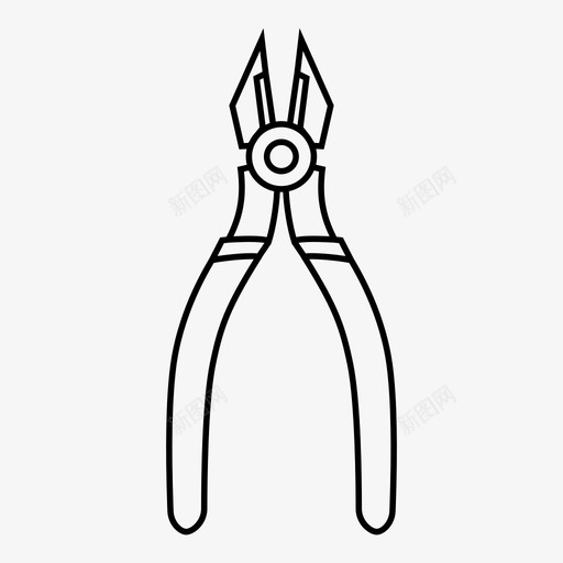 钳子剪电图标svg_新图网 https://ixintu.com 剪 工具 抓 握 橡胶 电 钳子