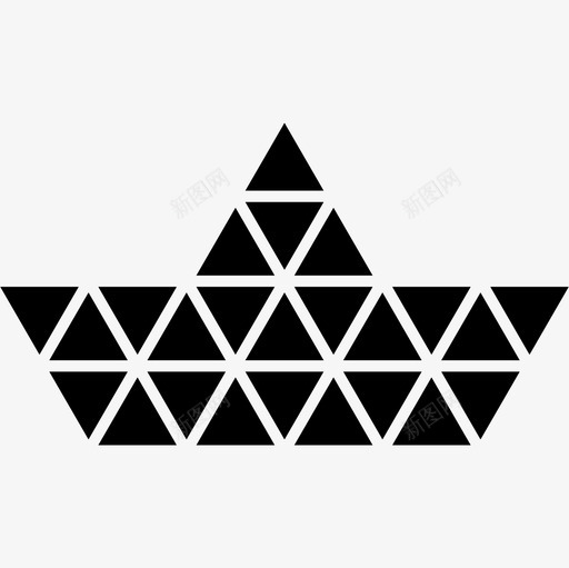 由小三角形形状组成的多边形船图标svg_新图网 https://ixintu.com 形状组成的多边形船 由小三角形