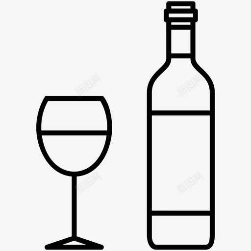 葡萄酒酒精瓶子图标svg_新图网 https://ixintu.com 巴黎 玻璃杯 瓶子 葡萄酒 软木塞 酒精 饮料