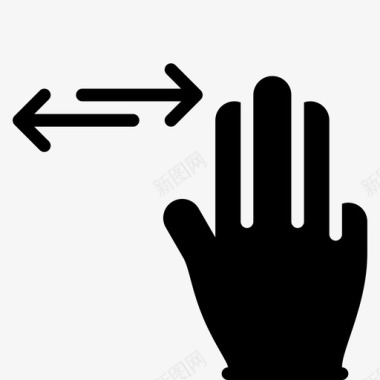 三个手指水平滑动公文包组织者图标图标