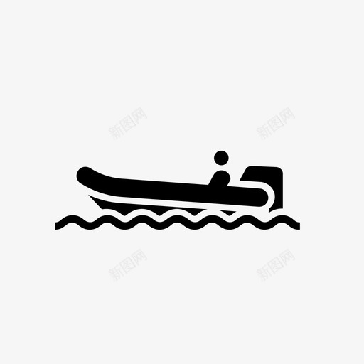 小艇划船充气船图标svg_新图网 https://ixintu.com 充气船 划船 小船 小艇 水 波浪 船艇 运输