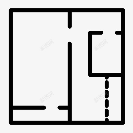 平面图空间客厅图标svg_新图网 https://ixintu.com 公寓 卧室 客厅 布局 平方英尺 平面图 房子 空间 设计 面积