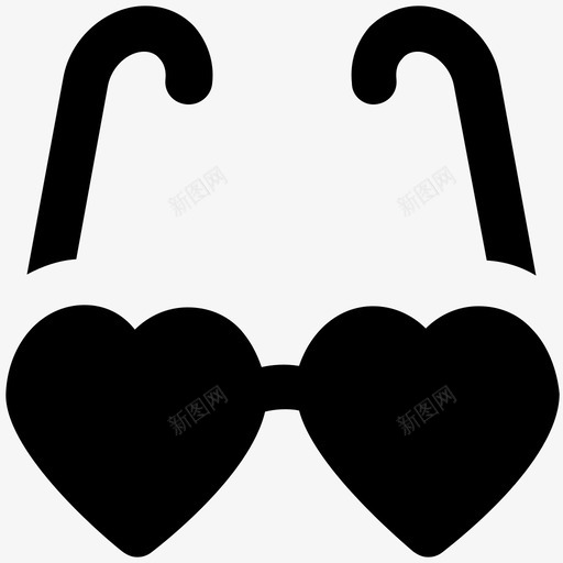 心形眼镜爱情和浪漫大胆的固体图标svg_新图网 https://ixintu.com 心形眼镜 爱情和浪漫大胆的固体图标