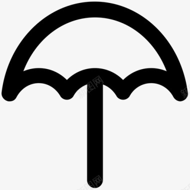 雨伞夏季粗体线条图标图标