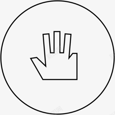 四个手指手势手图标图标