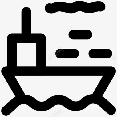 汽船拖船运输图标图标