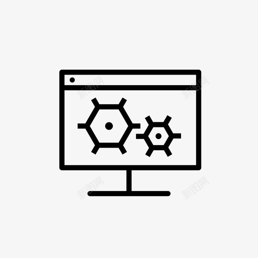 开发软件过程监视器图标svg_新图网 https://ixintu.com cog 单元 可用性测试 实现 差异化 开发 显示 监视器 软件过程 齿轮