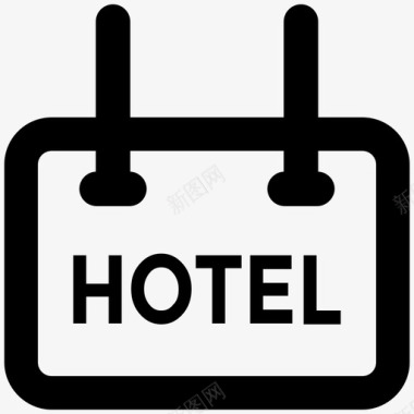 酒店标牌酒店粗体线条图标图标