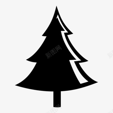 松树圣诞绿色图标图标
