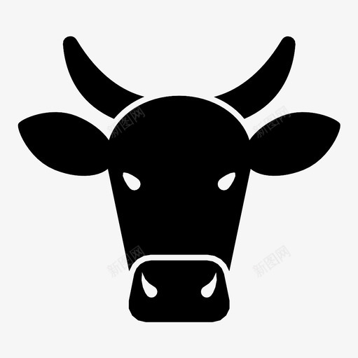 牛头牛牲畜图标svg_新图网 https://ixintu.com 公牛 屠宰 巨大 温和 牛 牛头 牛犊 牛肉 牲畜 种类