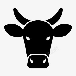 牛犊牛头牛牲畜图标高清图片