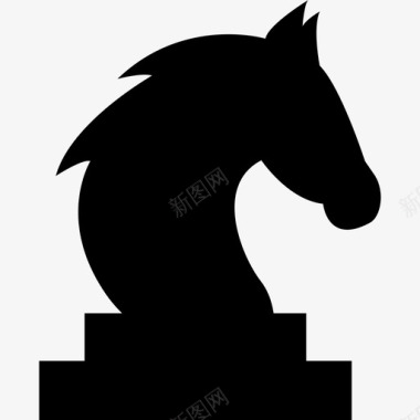 骑士黑棋棋子侧视图形状马2图标图标