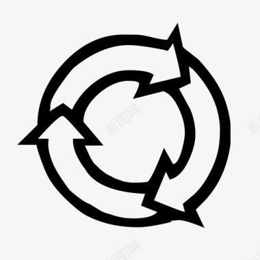 回收黑色回收圆形回收图标图标