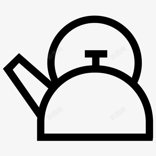 茶壶水茶具图标svg_新图网 https://ixintu.com 厨房配件 哨子 水 炉灶 煮沸 用户界面图标 茶具 茶壶 餐具