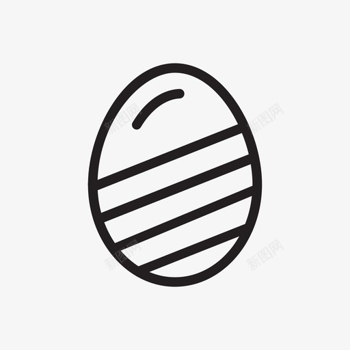 彩蛋条纹图案轮廓复活节彩蛋图标svg_新图网 https://ixintu.com 复活节彩蛋 彩蛋条纹图案轮廓