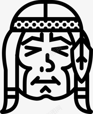 美洲土著人史玛克西狂野轮廓图标图标