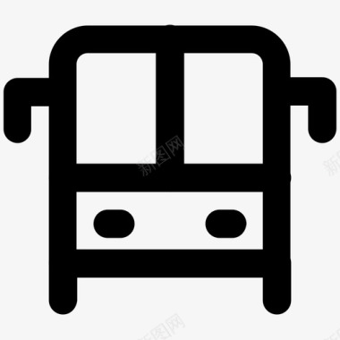 巴士旅行粗体线图标图标