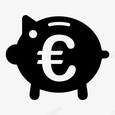 欧元储蓄罐储蓄对象图标图标