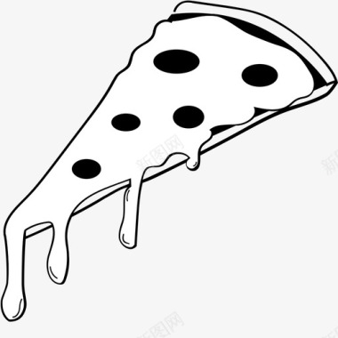 粘乎乎的披萨黏糊糊的食物图标图标