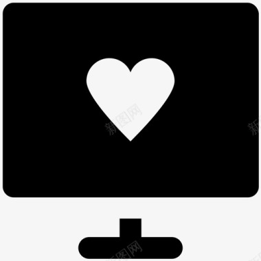 网上爱情爱情和浪漫大胆的固体图标图标