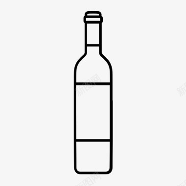 葡萄酒瓶红色玻璃杯图标图标