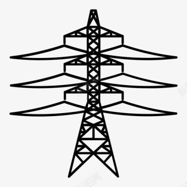 输电塔电力电力铁塔图标图标