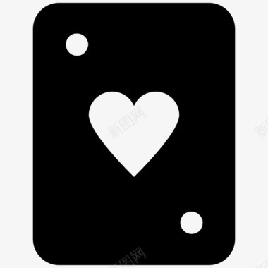 扑克牌爱情和浪漫大胆的固体图标图标