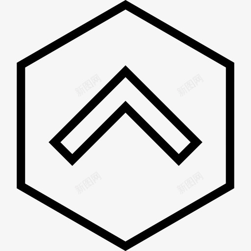 向上箭头爆炸方向图标svg_新图网 https://ixintu.com 六边形 北 向上箭头 向前 指向 方向 朝天 爆炸 角箭头