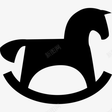 马摇杆黑色轮廓形状马3图标图标