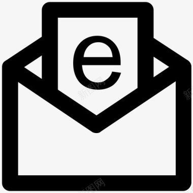 电子邮件商务加粗线图标图标