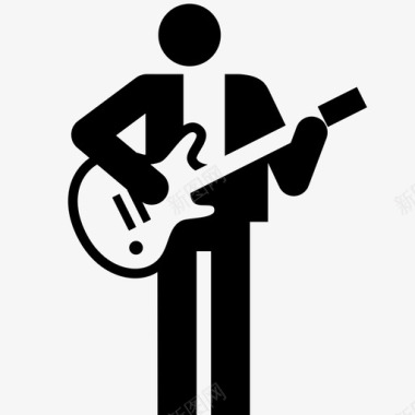 吉他手摇滚乐音乐家图标图标