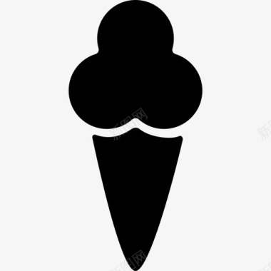 冰淇淋蛋卷黑色形状食物酷图标图标