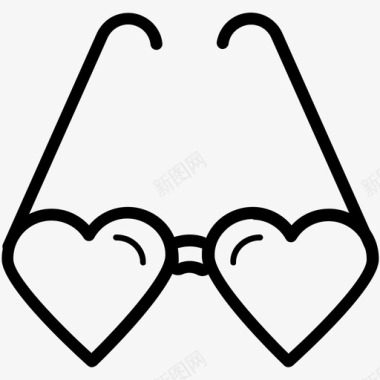 心脏眼镜庆祝向量图标图标