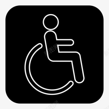 轮椅厕所卫生间图标图标