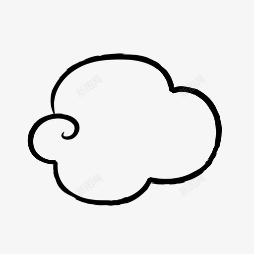 云雨蓬松图标svg_新图网 https://ixintu.com 云 凝结 可爱 多云 天空 灰色 蓬松 轮廓 雨