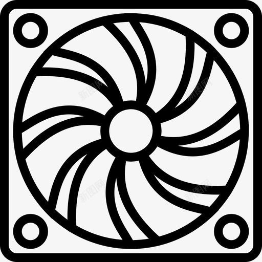 冷却器冷设备图标svg_新图网 https://ixintu.com 冷 冷却器 技术 粉碎图标技术概述 设备 过热 预防 风扇
