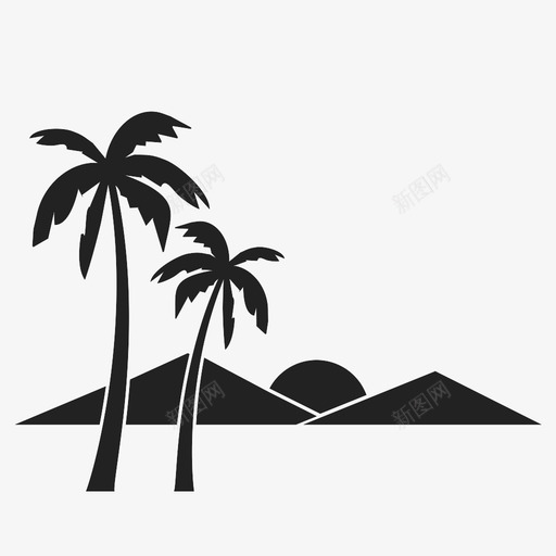 棕榈热带树木图标svg_新图网 https://ixintu.com 佛罗里达 加利福尼亚 山脉 树叶 树干 树木 棕榈 棕榈树 热带