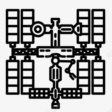 空间站科学卫星图标图标