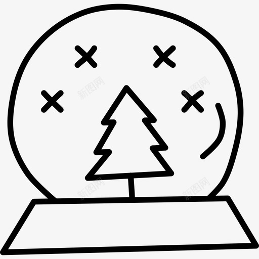 雪球蓝叶球水图标svg_新图网 https://ixintu.com 上面 圣诞涂鸦 天空 曼尼 树 水 水晶球 礼物 蓝叶球 雪球