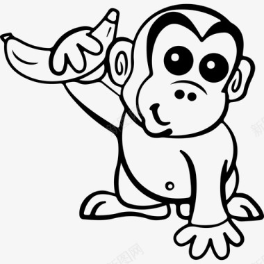 网络黑猩猩的标志笔划网站的标志图标图标